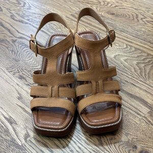 Crown Vintage Tan Wedge Sandals